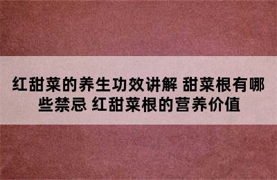 红甜菜的养生功效讲解 甜菜根有哪些禁忌 红甜菜根的营养价值